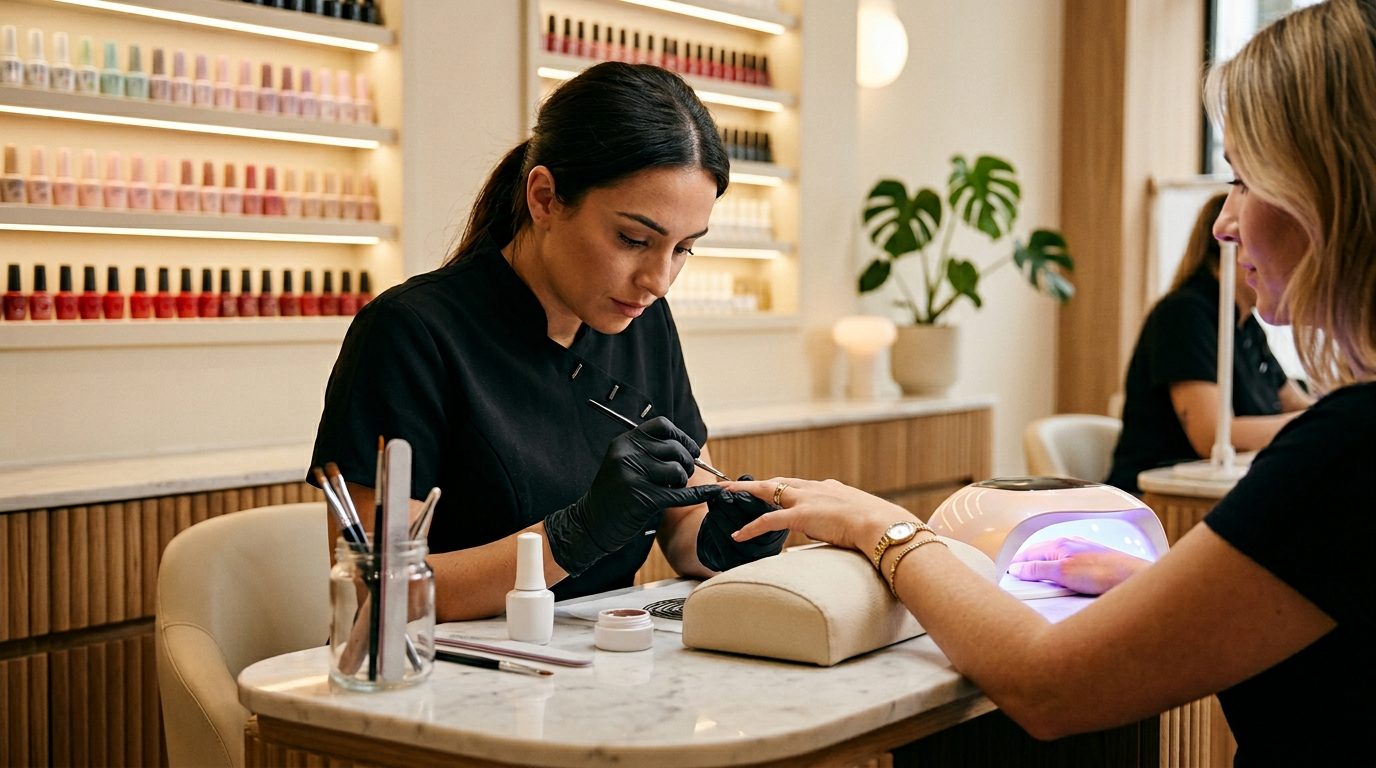 Gel or acrylic nails — professional application