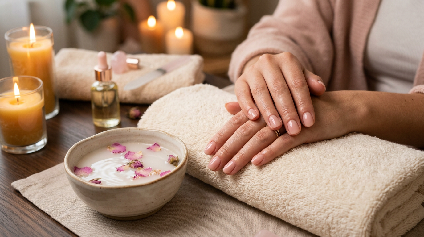 Spa manicure — cared-for hands